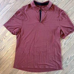 Lululemon Men's Large Zip Polo Activewear | Dusky Rose | Great Condition